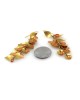 Briolette Golden Beryl Drop Earrings with Leaf Motif in 18K Yellow Gold